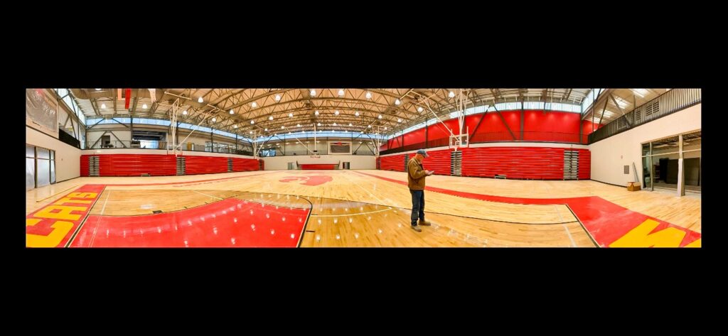 Bleacher redesign for a high school gym in Central Iowa.